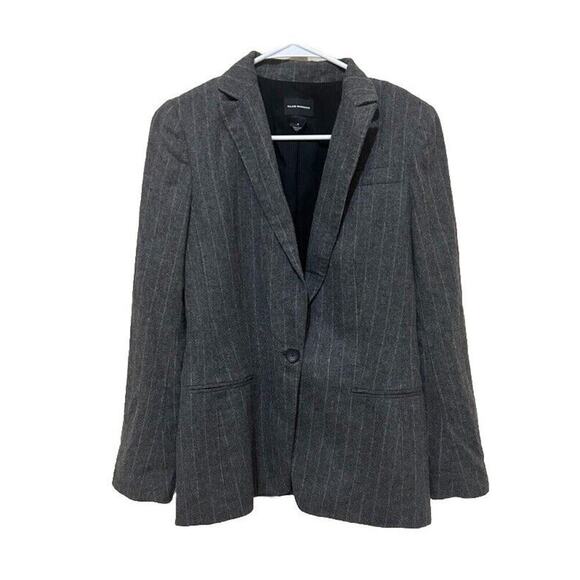Club Monaco Short Blazer Jacket Pinstripe Career Ladies Women's 4 Wool Corpcore - Picture 1 of 8
